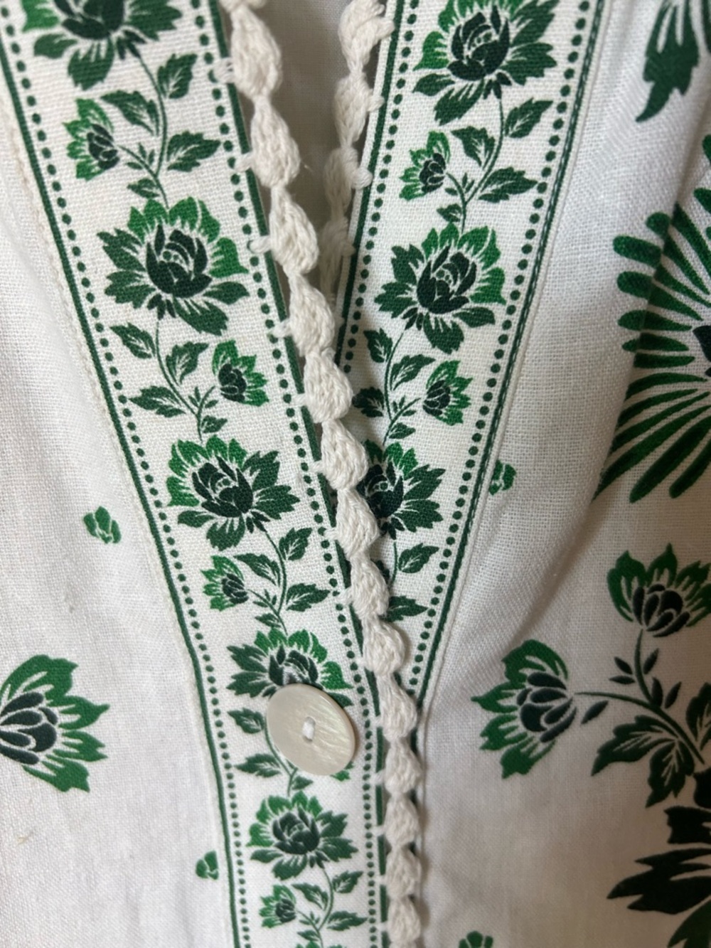 NWOT Christian Lacroix White Maxi Dress with Green Floral Print - Picture 14 of 15